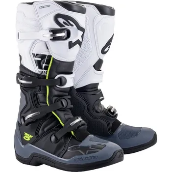 Moto obuv Boty tech 5, alpinestars (černá/šedá/bílá/žlutá fluo, vel.39)