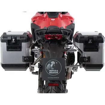 Zavazadlo na motocykl Hepco and Becker sada bočních kufrů včetně montážní sady HEPCO&BECKER XPLORER stříbrné pro DUCATI MULTISTRADA V4/S/S SPORT/PIKES PEAK (2021-)/RALLY(2023-)