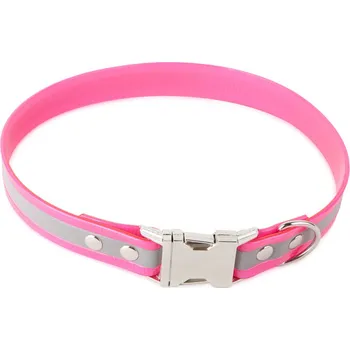 Obojek pro psa FIREDOG BioThane obojek Clip Reflect 25mm 45cm Barva: Růžová