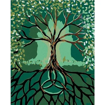 Malování podle čísel - Strom s kořeny, 40x50 cm, bez rámu a bez vypnutí plátna