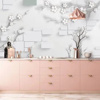 Fototapeta Tapeta 3D rozkvetlé větve (vliesová fototapeta)