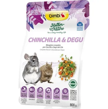 Krmivo pro hlodavce GIMBI MOTHER NATURE činčila a degu 800g