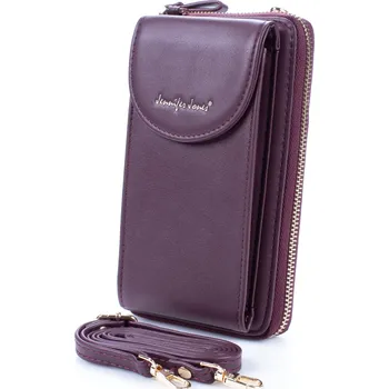 Peněženka Jennifer Jones Mini kabelka na telefon a peněženka s popruhem na krk bordó 1125