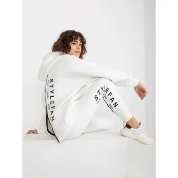 Dámská souprava tepláková s nápisy a zipy AVERY ecru