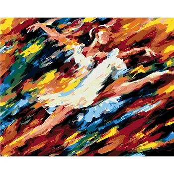 Malování podle čísel - Tanečnice, 50x40 cm, bez rámu a bez vypnutí plátna