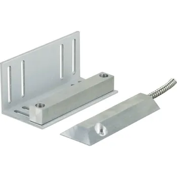 Bezpečnostní detektor AM 1055 Magnetický vratový kontakt kovový / vingl (S chráničkou vývodu a montážním úhelníkem)