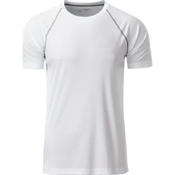 Pánské tričko Daiber Pánské sportovní tričko Sport JN496 Barva: Bílá - Stříbrná, Velikost: M