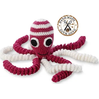 plyšák Wooline Háčkovaná chobotnička pro novorozence Fuchsiová