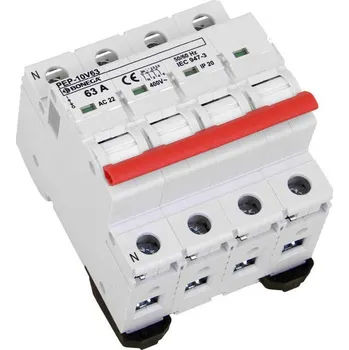 vypínač 05-403N63001 PEP 10V63 Modulový vypínač PEP-10V63 (10 kA) 3P+N do 63A, Bonega
