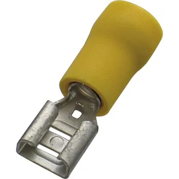 Kabelové oko 260404 Objímka plochá s PVC izolací 4 - 6 mm2, 9,8 x 1,1 žlutá, Haupa