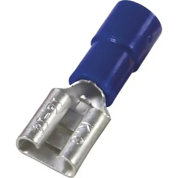 Kabelové oko 340394 Objímka plochá s PC izolací 1,5 - 2,5 mm2, 6,3 x 0,8 modrá, Haupa