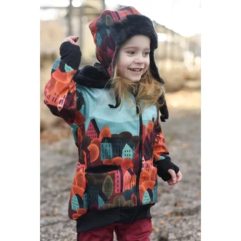 Chlapecká bunda zimní softshellová bunda "podzimní město" se širokým límcem