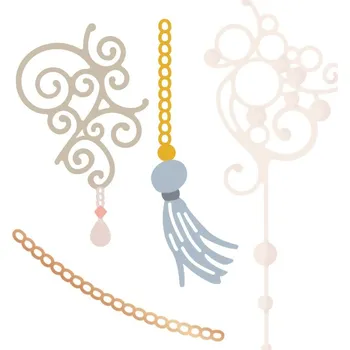 Kancelářská technika DP Craft Výřezová šablona 4ks - ozdoby a střapce