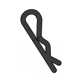 RC vybavení Team Corally - sponky karoserie - 45° ohnuté - velké - černé - 10 ks.