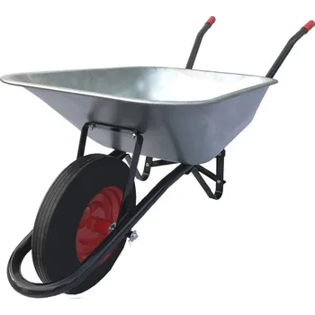 Kolečko TOPTRADE kolečko stavební, tažená korba pozink, kolo polyuretan, 60 l 105632