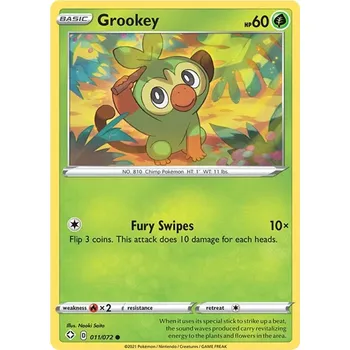 Sběratelská karetní hra Grookey 011/072 - Shining Fates Typ karty: Non-Holo