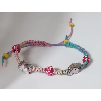 Náramek Duhový Shamballa náramek s jednorožcem