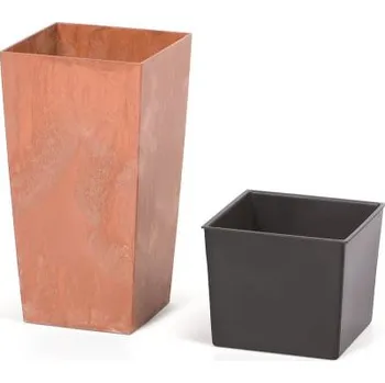 Prosperplast květináč URBI SQUARE Beton Effect Terakota 22,5 cm