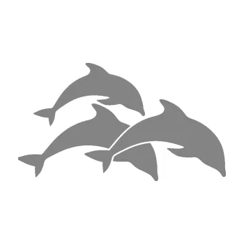 Samolepící dekorace SAMOLEPKA Delfíni 001 pravá (17 - šedá) NA AUTO, NÁLEPKA, FÓLIE, POLEP, TUNING, VLASTNÍ TEXT, TISK, AUTOSAMOLEPKY.cz, POLEPY, OBRÁZEK, LOGO, SAMOLEPKY