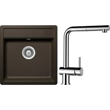 Granitový dřez Set Schock S11-9 (dřez Mono N-100S Bronze + baterie Epos.120 Chrom)