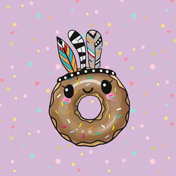 Teplákovina Party donut Indián, panel (E) (Panely a ladící metráž)