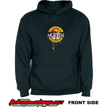 Pánská mikina TEKNOSHOP Muffin dnb mikina s kapucí s potiskem M černá