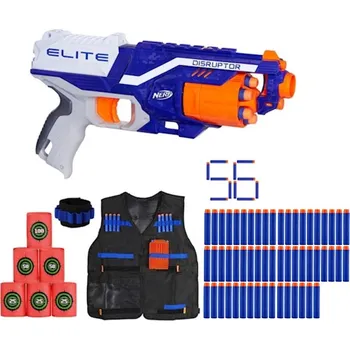 Dětské zboží Nerf Disruptor B9837 + vesta + 50 šípů + měkká hlava + terče + opasek na ruku