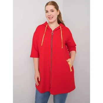 Dámská mikina Dámská mikina na zip plus size LOUNES červená