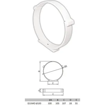 Domácí ventilátor 8873 D/UMO 100 Úchyt kruhového kanálu průměru 100 mm