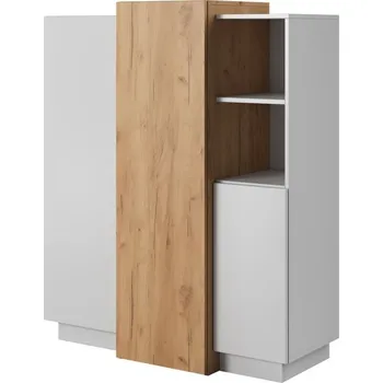 Komoda Eoshop Komoda TRID, Bílá / Dub Craft Zlatý