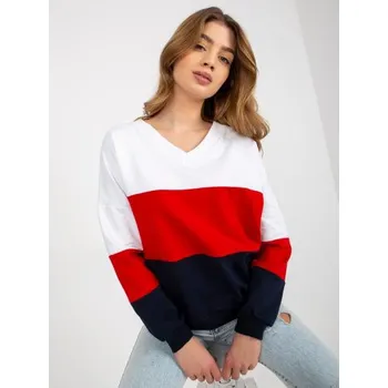 Oblečení a móda Dámská halenka s výstřihem do V RUE PARIS bílo-modrá