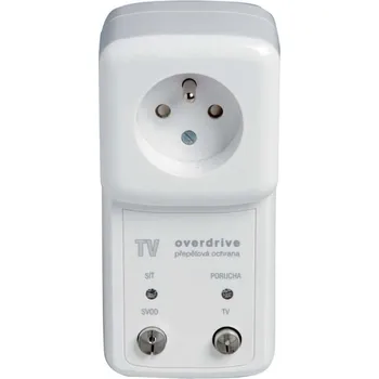 Elektrická vidlice A01060 TV-OVERDRIVE F6 Zásuvkový adaptér s integrovanou přepěťovou ochranou, SALTEK s.r.o.