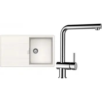 Granitový dřez Set Schock S13-8 (dřez Tia D-100 Polaris + baterie Epos Chrom)