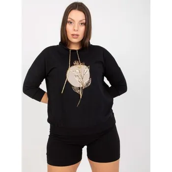 Dámská halenka Dámská halenka plus size s potiskem CHRYSTA černá