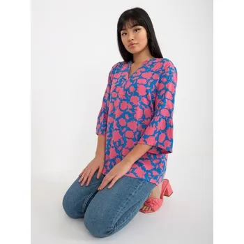 Dámská halenka Dámská halenka s potiskem a výstřihem do V SUBLEVEL tyrkysově růžová