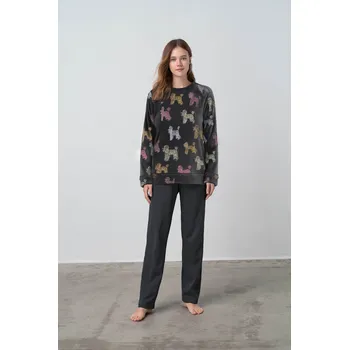 Dámské pyžamo Vamp - Hřejivé dámské pyžamo 17928 - Vamp dark gray L