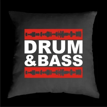 Dekorativní polštářek TEKNOSHOP Drum a Bass dnb polštářek s potiskem modrý
