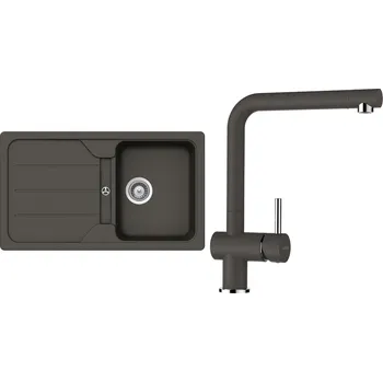 Granitový dřez Set Schock S22-3 (dřez Formhaus D-100 Asphalt + baterie Epos Asphalt)