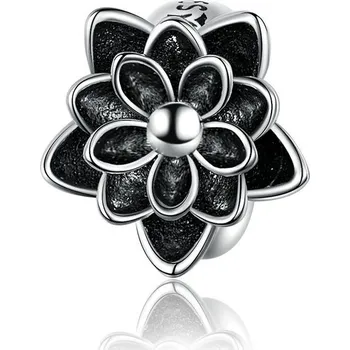 Přívěsek Elenys stříbrný přívěsek Spacer Černý lotosový květ