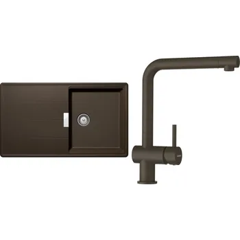 Granitový dřez Set Schock S13-1 (dřez Tia D-100 Bronze + baterie Epos Bronze)