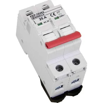 vypínač a zásuvka 05-2025001 PEP 10V63 Modulový vypínač PEP-10V63 (10 kA) 2P do 25A, Bonega