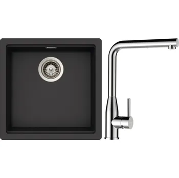 Granitový dřez Set Schock S27-17 (dřez Kiruna N-100 Dusk + baterie Keto.120 Masivní nerezová ocel + komponenty Nerez)