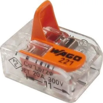 svorka Svorka Wago 221-412, 2x0,2-4 mm2 s páčkou, bezšroubová