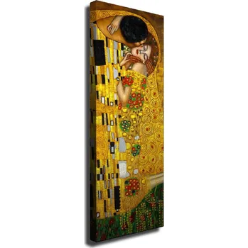 Obraz ASIR Obraz na plátně reprodukce 30 x 80 cm Gustav Klimt Polibek