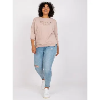 Dámská halenka Dámská halenka s kamínky CORDELIA plus size světle béžová