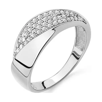 Prsten Dámský stříbrný prsten s čirými zirkony STRP0388F