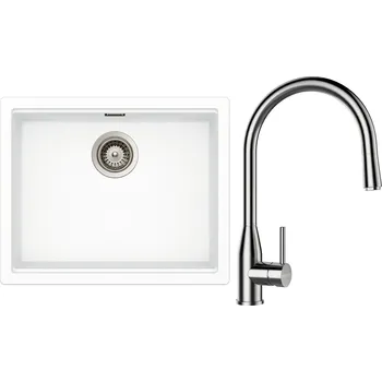 Kuchyňský dřez Set Schock S32-7 (dřez Kiruna N-100L Day + baterie Kavus.120 Nerez + komponenty Nerez)