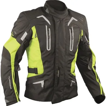 Moto bunda TESLA fluo žlutá textilní moto bunda A-PRO - L