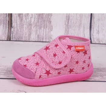 Dívčí obuv Bačkůrky botičky MILAMI 225-10Z růžové s hvězdičkami lehké flexibilní velikost: 23