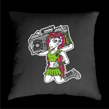 Dekorativní polštářek TEKNOSHOP Crazy Girl tekno polštářek s potiskem černý